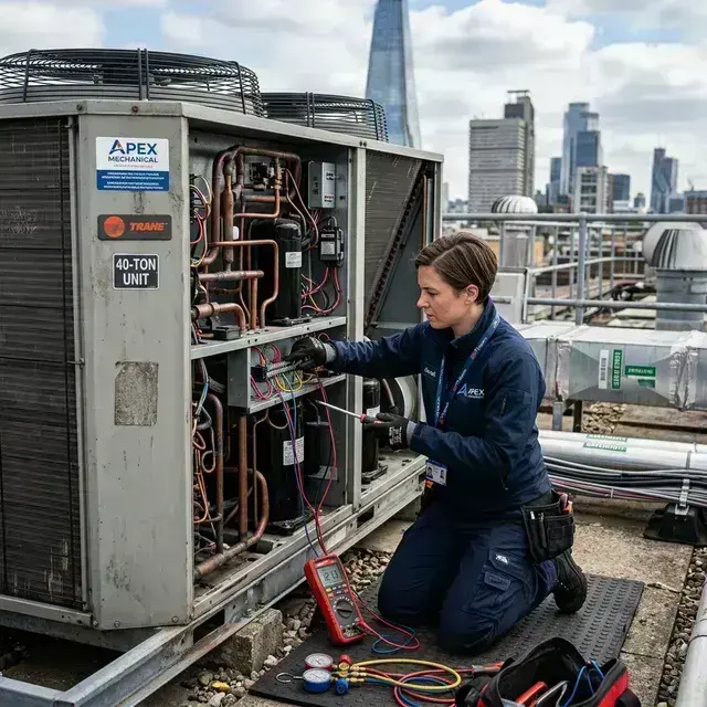 Commercial HVAC service and repair technician in Houston